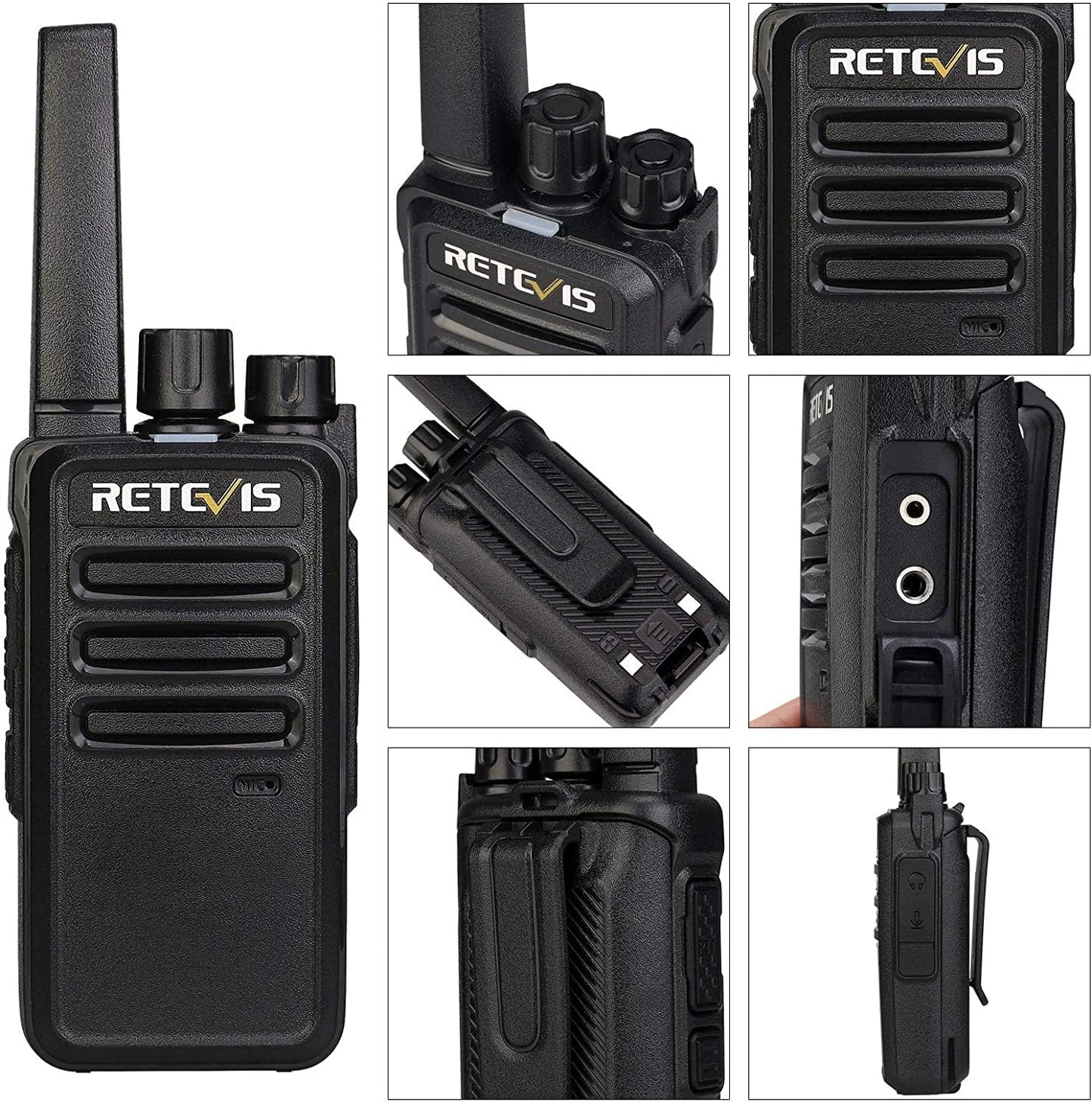 Retevis RT68 Walkie Talkies for Adults, 2 Way Radios Long Range, Hands Free, 1200mAh Battery, Portable Walkie Talkie Rechargeable with USB Charging Base, for Hunting Hiking (4 Pack)