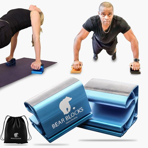 Portable Pushup Bars - Perfect Push Up Handles for Home Gym - Best Calisthenics Handles - Gym Gifts for Men - Non-Slip Home Workout Equipment - At Home Gym Equipment - Traveling Fitness Equipment