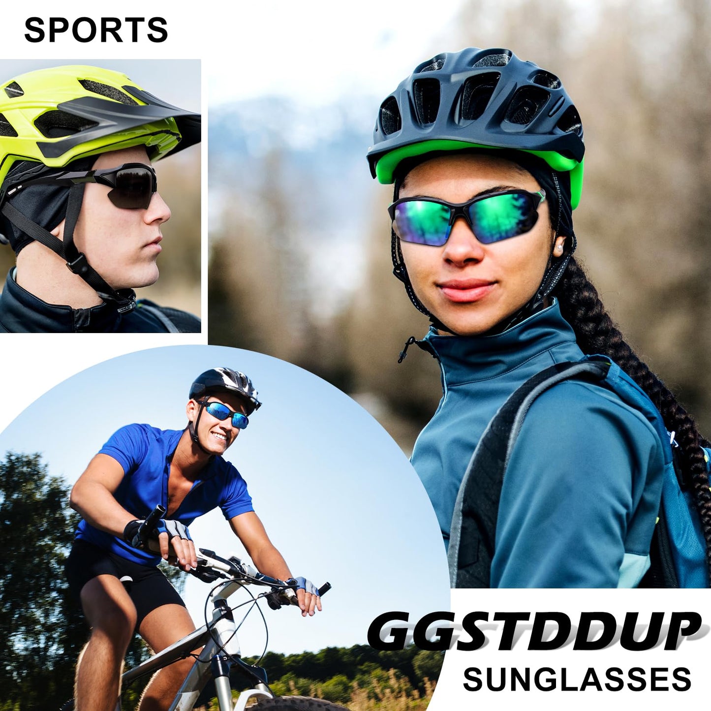 GGSTDDUP 4 PACK Polarized Sport Sunglasses for Women Men Mixed Colors