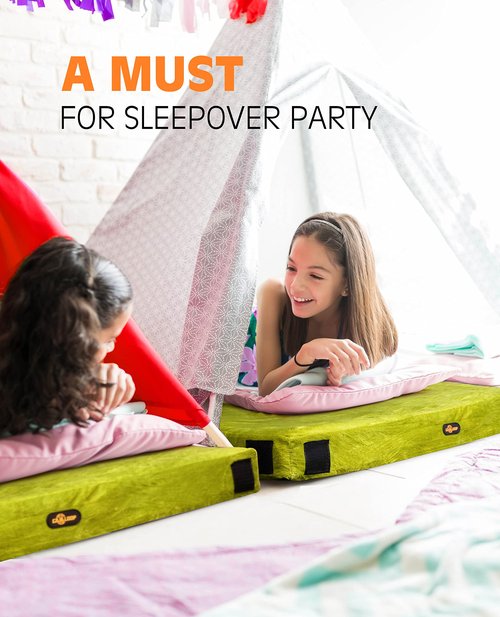 Gaialoop Thick Memory Foam Camping Mattress Sleeping Pad [Car/Tent/Cot] 3 Inch Portable Floor Play Mat Roll Up Mattress for Guests Sleepover Travel [Cot: 72 * 24 * 3"]