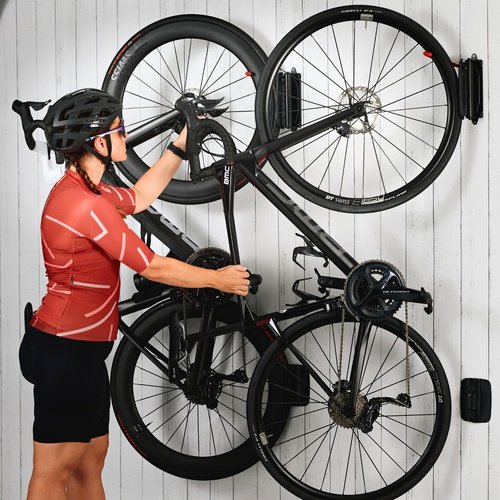Vibrelli Vertical Swivel Wall Bike Rack - MTB, Road, eBike Bike Hanger and Hooks