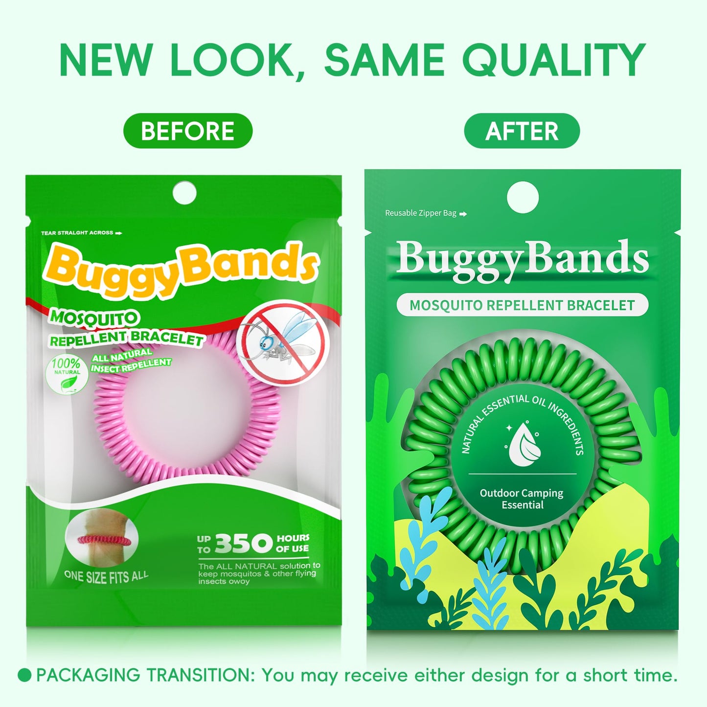 BuggyBands 12 Pack Mosquito Repellent Bracelets for Adults & Kids, Individually Wrapped, DEET Free, Natural and Waterproof Band