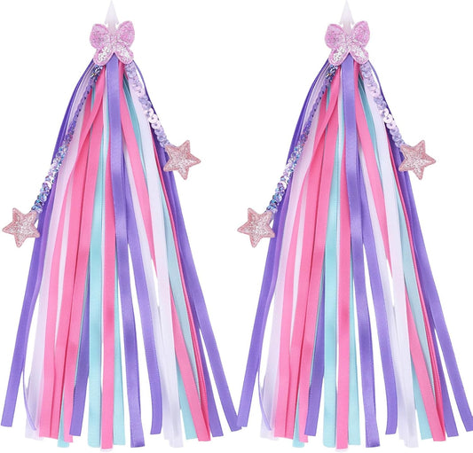 Kids Bike Streamers, 10.82 Inch Bicycle Handlebar Ribbons Colorful Scooter Tassels Decorations for Handlebars Fun Bike Decoration Accessories for Boys & Girls