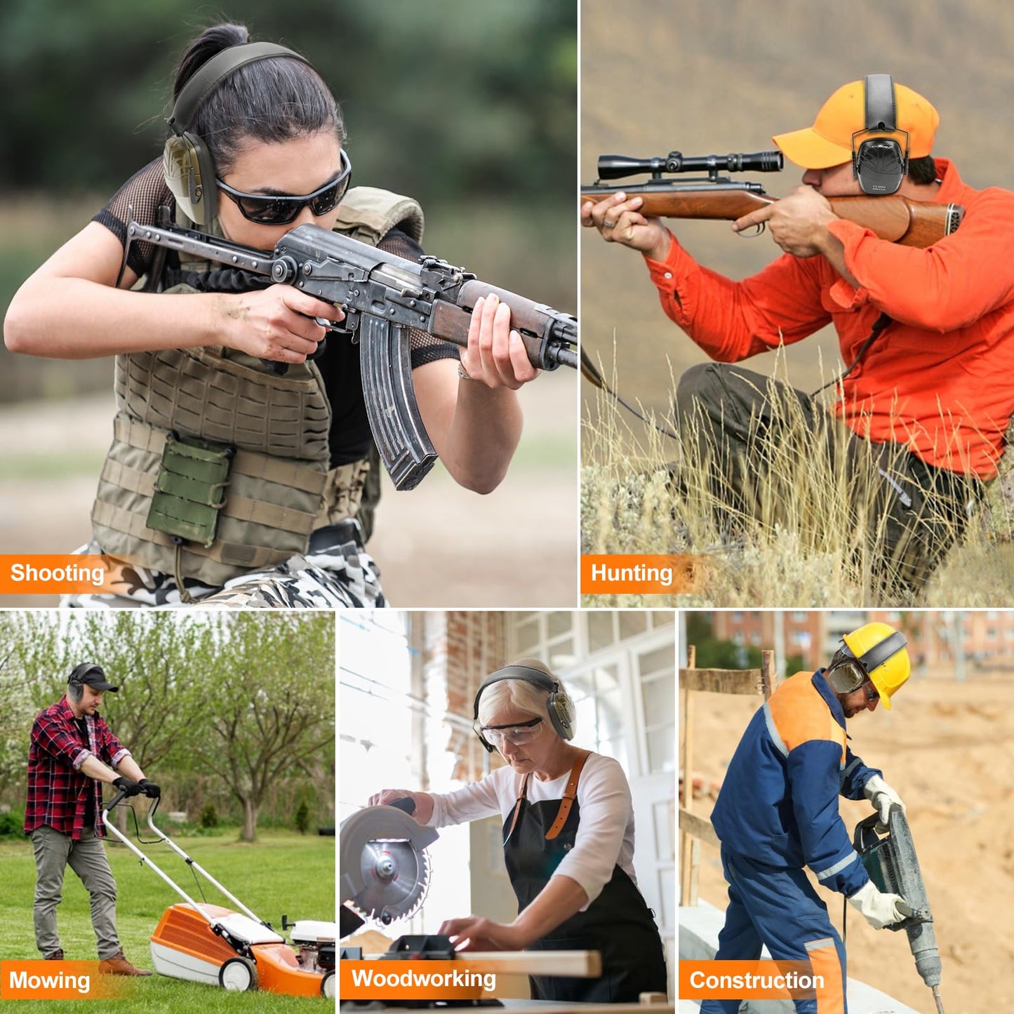 2 Pack Shooting Ear Protection Earmuffs, SNR 32dB Ear Protection for Gun Range，Hearing Protection for Shooters, Shooting Ear Protection Ear Muffs for Noise Reduction for Shooting Range/Mowing
