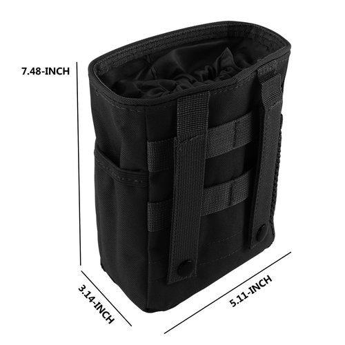Drawstring Highend Rock Climbing Chalk Bag Carabiner Diferent Pockets for Climbing Bouldering, Gymnastics, Gym Pouch, Cross Fit and Lifting to Securely Hold Phones and Valuables (Black)