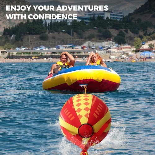 Cauzyart Booster Ball for Towable Tubes, Tubing Rope for Lift and Visibility, Works for Boating, Wakeboarding and More Water Sports