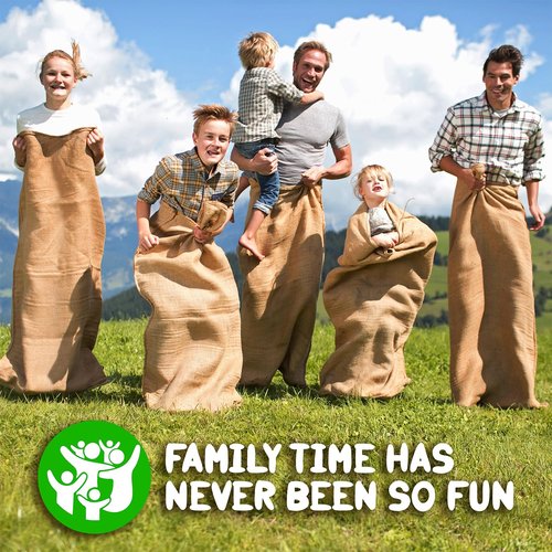 Shop Square Potato Sack Race Bags, 23x40 - Set of 6, Fun Burlap Sacks for Kids & Adults, Perfect for Field Day, BBQs, Picnics, Parties & More