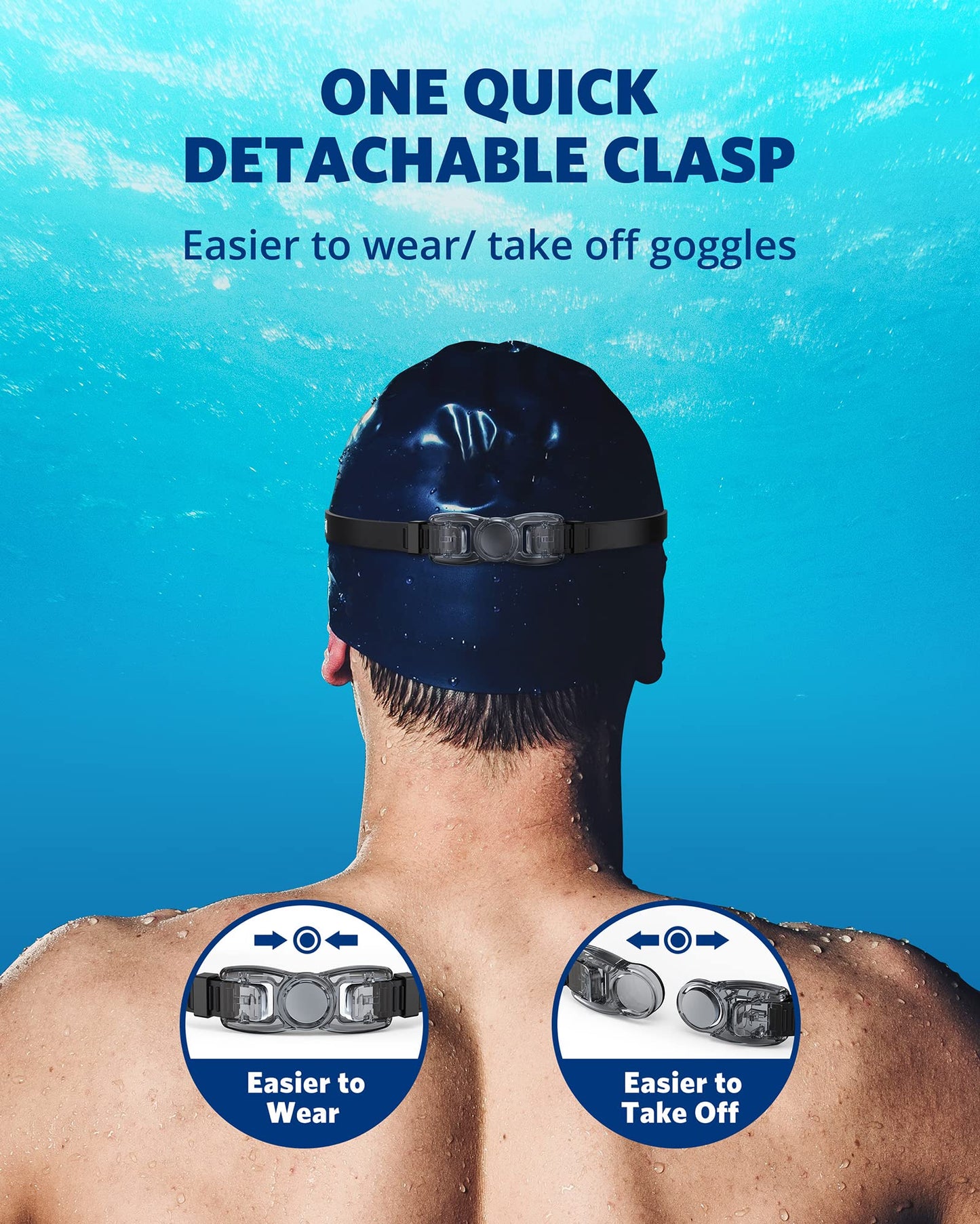 Aegend Swim Goggles, 2 Pack Swimming Goggles No Leaking Adult Men Women Youth, Aqua & Clear With Blue Strap