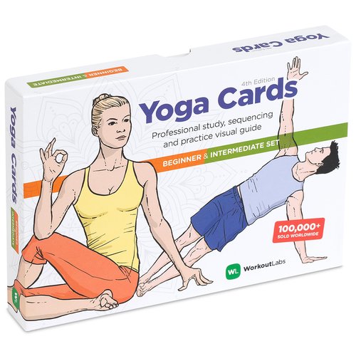 WorkoutLabs Yoga Cards I & II – Complete Set Beginners & Intermediate: Professional Study, Class Sequencing & Practice Guide · Premium Yoga Asana Flash Cards Deck with Sanskrit