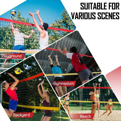Volleyball Net Outdoor for Backyard 12FT Professional Volleyball Nets Set with Height Adjustable, Portable Freestanding Practice Net with Carrying Bag for Beach, Indoor or Outdoor