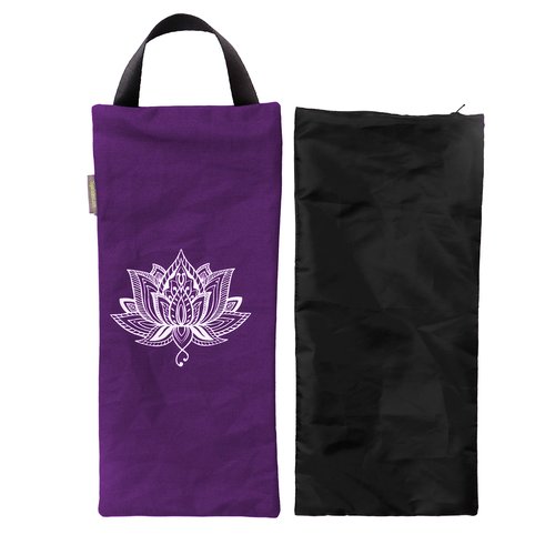 Yogalatest Yoga Sand Bag, Cotton Unfilled for Yogas, Weights and Resistance Training, Portable Fillable Weightlifting Sandbag, Lotus Design, Size- 7.5" X 17" (Purple)