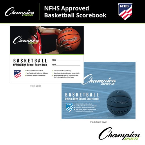 Champion Sports unisex BB1 coach and referee scorebooks, White, 30 GAMES US