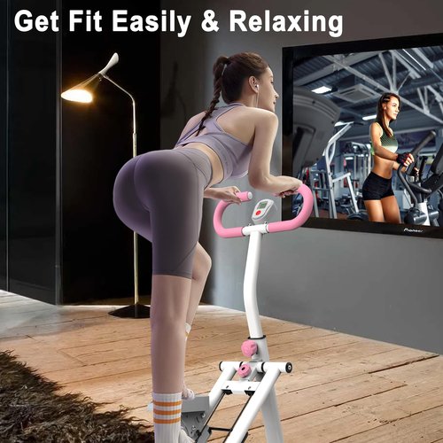 Stair Stepper for Home,Vertical Climber Machine Pro Series,Full-Body Cardio Workout Equipment with Adjustable Handlebar & Stable Frame - Home Gym Stair Stepper for Low-Impact Exercise (Pink)
