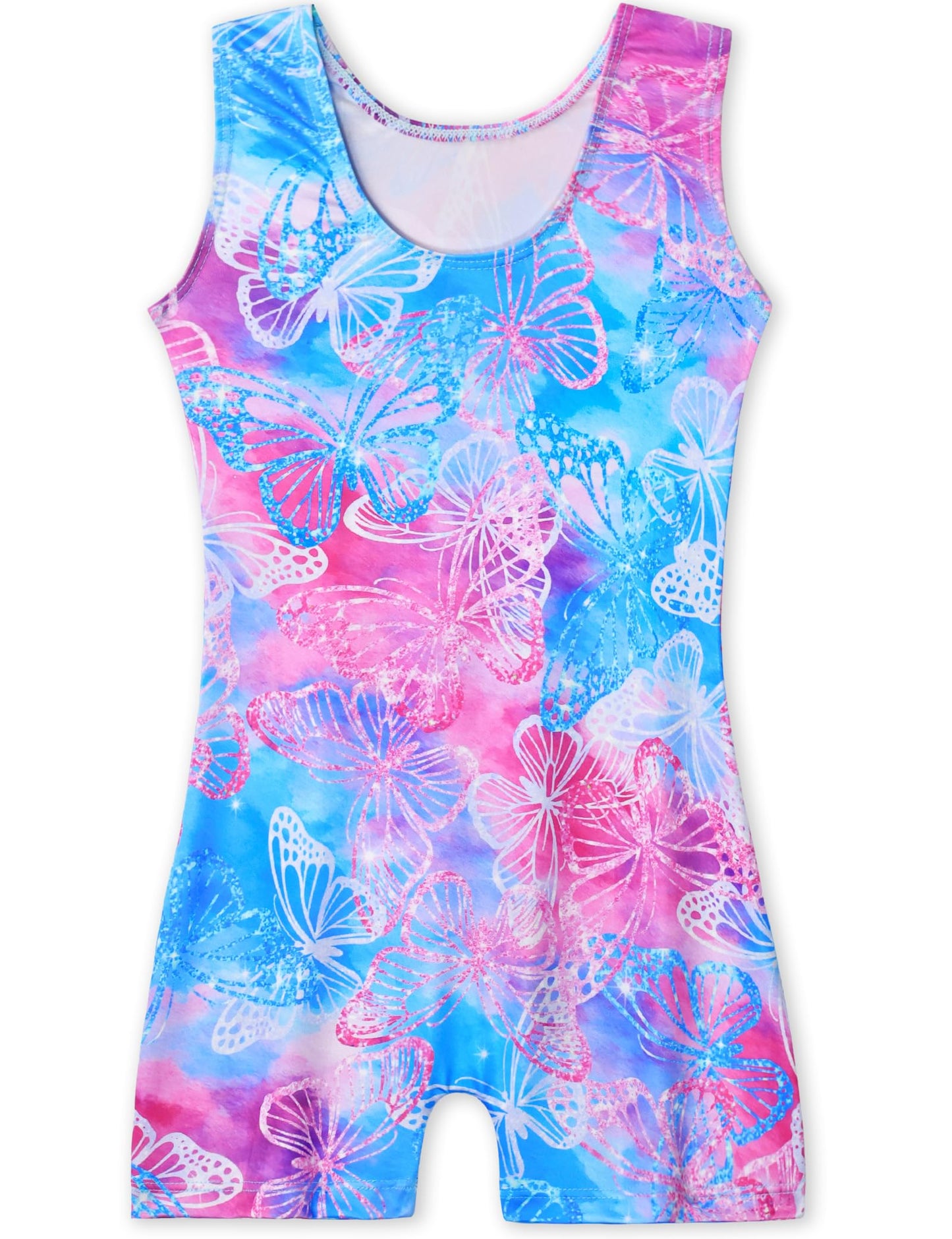 Nokecina Girls Gymnastics Leotards Size 4-5t Blue Purple Butterfly Unitards Adorable Dance Outfit for Practice