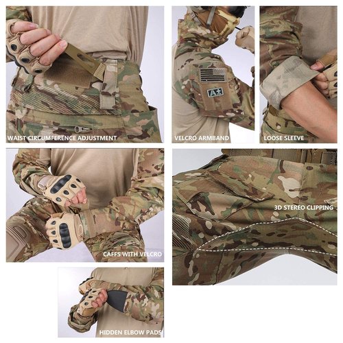 YEVHEV G3 Combat Suit Military Apparel Set Tactical Camouflage Clothing Hunting Uniform Paintball Gear with Knee Pads for Men