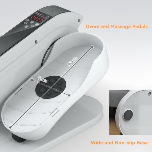 Soozier Under Desk Elliptical Machine, Electric Ellipse Leg Exerciser While Sitting for Seniors with Manual & Auto Mode, Massage Pedal, Remote Control and 10 Adjustable Speeds, Quiet and Portable