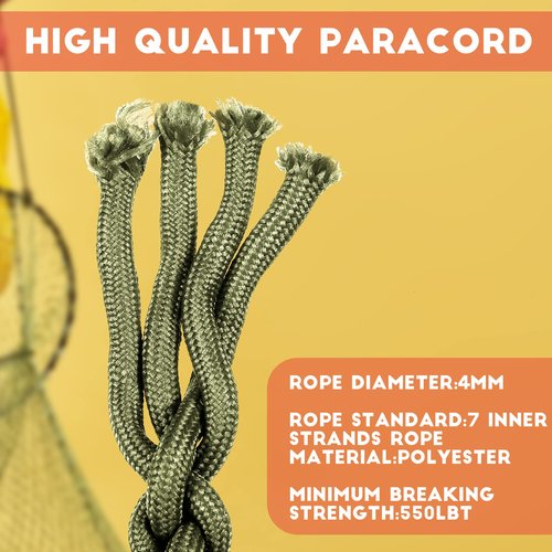 Frienda 2 Set Heavy Duty Paracord Lanyard Necklace Whistles Strap Braided 550 Keychain Lanyard for Outdoor Activities (Black, Army Green)