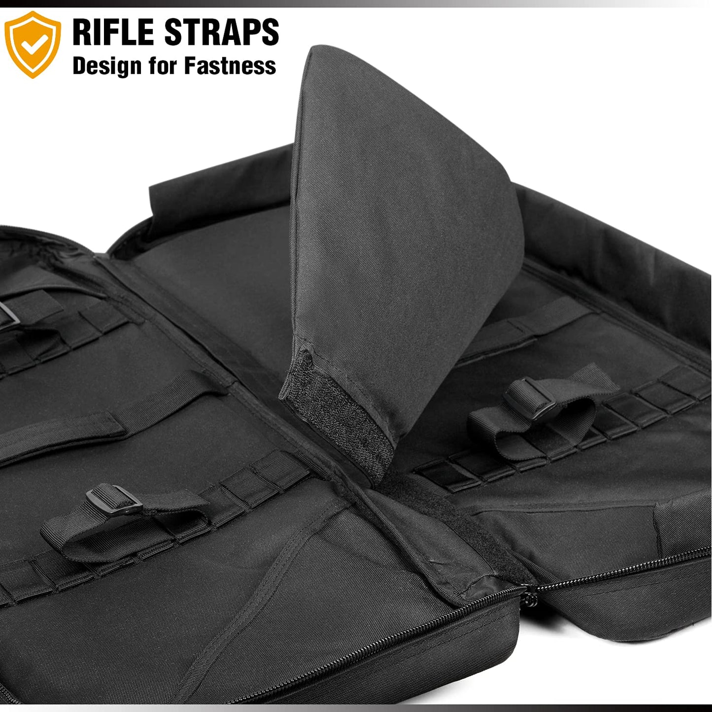 DBTAC Urban Classic Tactical Double Long Gun Bag Soft Rifle Case Pistol Transportation Case w/Backpack Strap for Range Shooting Outdoor Hunting (Black, 32" x 12“ Double Rifle Case)