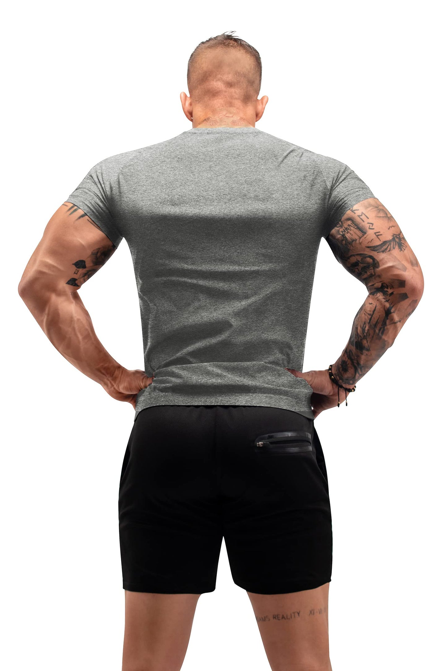 FUXERT Sauna Shirt for Men Sweat Sauna Suit for Gym Exercise Compression Shirt Workout Shapewear (GY L)