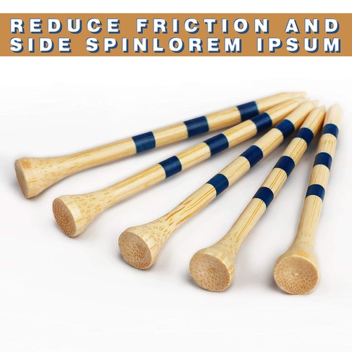 CHAMPKEY Premium Bamboo Golf Tees Pack of 120 (2-3/4" & 3-1/4") | Friendly Biodegradable Material, More Sturdy and Stable