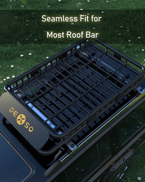 51" x 36" Universal Roof Rack Basket, 200 Lbs Capacity Rooftop Cargo Carrier Basket with 15 Cubic Feet (44" x 34" x 17") Waterproof Luggage Bag, for Suvs, Trucks, Vehiclesor Suvs, Trucks, Vehicles