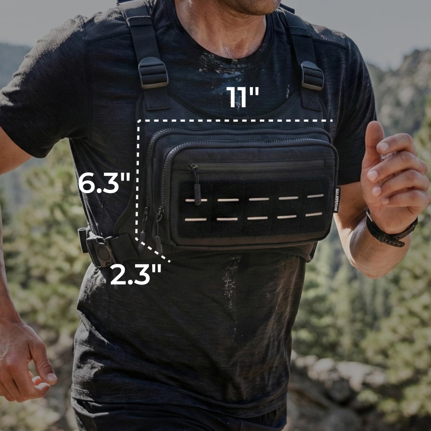 ARMORWERK CCW Chest Pack for Men & Women, Adjustable Chest Pack for Running, Hiking, Cycling & Travel, Front Storage Bag with Secure Zip Pockets for Workouts, Walking, Travel & Everyday Carry Daily