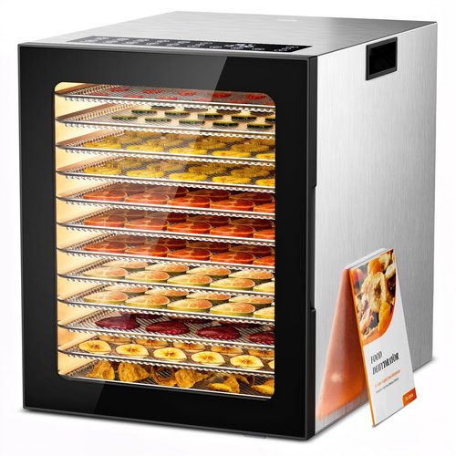 Food-Dehydrator for Home, 12-Trays Stainless Steel,10 Presets, 850W, 48H Timer and Temperature Control, Overheat Protection, Dehydrators for food and jerky for Dog Treats, Meats & Veggies