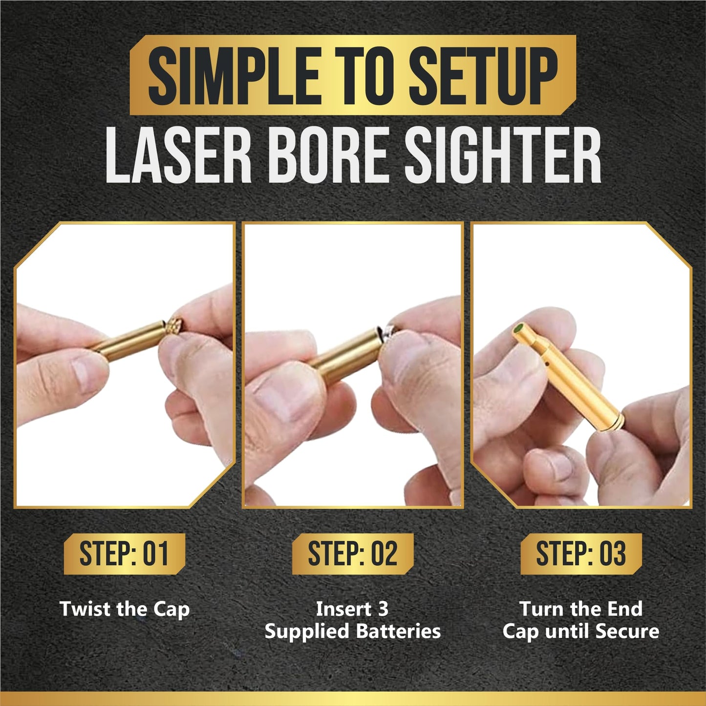 360 Tactical 30-06 25-06 and 270 Cartridge Laser Bore Sighter .270 Red Laser Sight Hunt Sight …