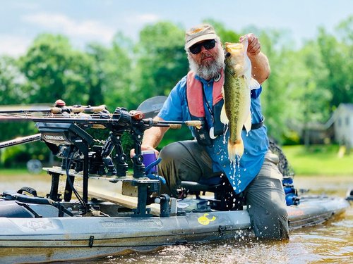 YakAttack Omega Pro Rod Holder | Track Mount Fishing Rod Holder for Kayak & Boat | Secure & Adjustable LockNLoad System | Compatible with Spinning, Casting, Fly Reels | Kayak Track Mount Accessories
