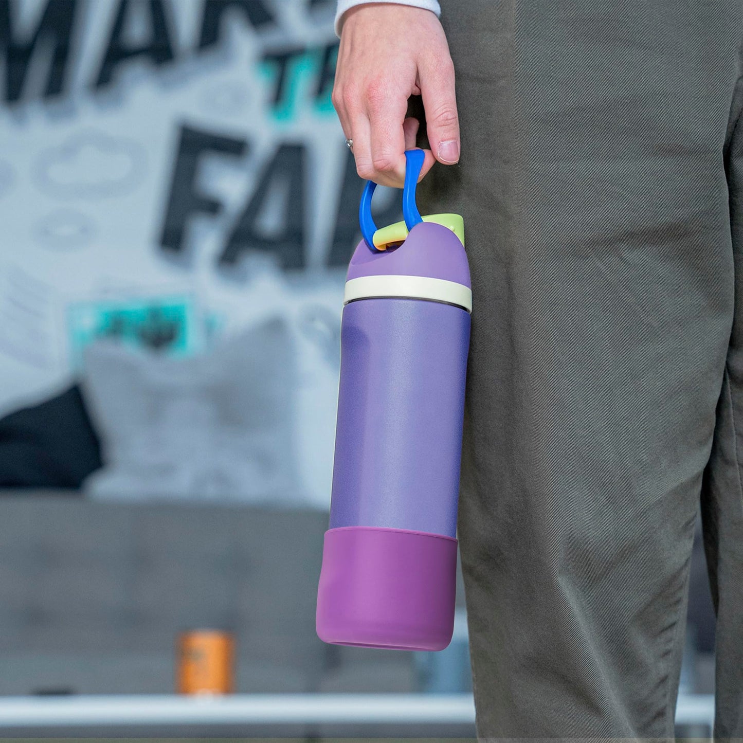 Diumepo Silicone Water Bottle Boot for Owala 24 oz 32 oz 40 oz, Anti-Slip Protective Sleeve for Owala Twist & FreeSip & Flip Stainless Steel Water Bottle, Boot Bottom Base(Glitter Purple)