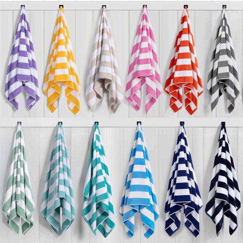 LULUHOME Large Oversized Beach Towel - Big Cotton 36 x 70 Inch Striped Pool Towel, Large Cabana Soft Swimming Towel for Adult Men Women,Chiffon