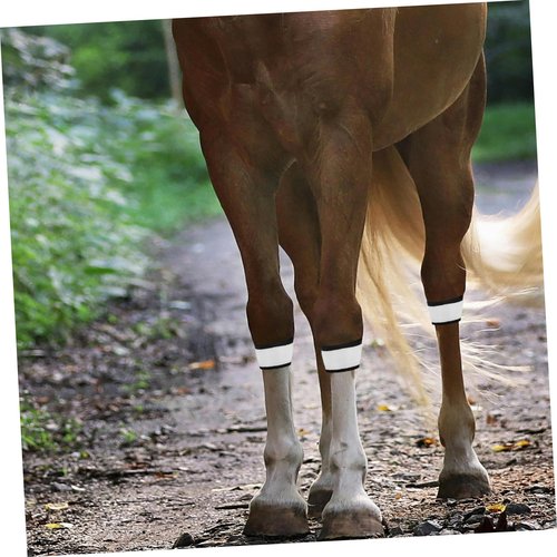 PERSELOSO 4pcs Led Glowing Horse Leg Bands High Visibility Reflective Straps for Night Enhanced Illumination for Riding and Horse Gear
