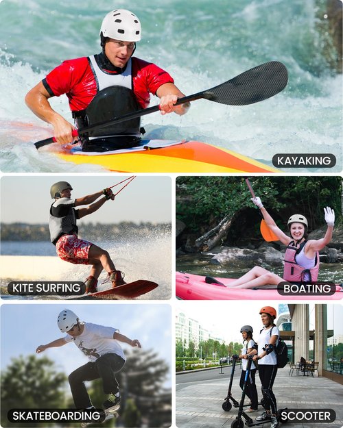 OutdoorMaster Kayak Helmet with Ears for Men Women, Adjustable with 12 Vents, Perfect for Kayaking, Boating, Surfing