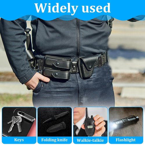 Tweruna 6 PCS Belt Keepers for Duty Belt, Nylon Duty Belt Keepers with Double Snaps, Black Belts Loop Keeper for Police Equipment Tactical Belts Accessories