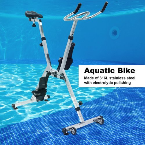 Swimming Pool Aquatic Bike - Fitness Underwater Bicycles for Exercise, 316L Stainless Steel, Adjustable Resistances, With PU Seat & PE Pedal, Ideal for Fitness Centers, Resorts, Home Gyms & Clubs