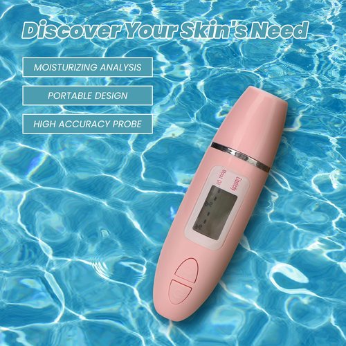 Natudeco Facial Skin Analyzer Skin Tester Portable Water Oil Detector Pen with Digital LCD Display Skin Moisture Meter for Home Beauty Salon SPA Care