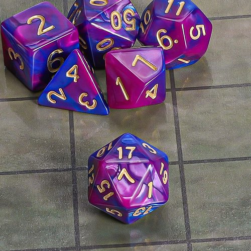 CiaraQ DND Polyhedral Dice Set with a Black Dice Bag for D&D RPG MTG Role Playing Table Games
