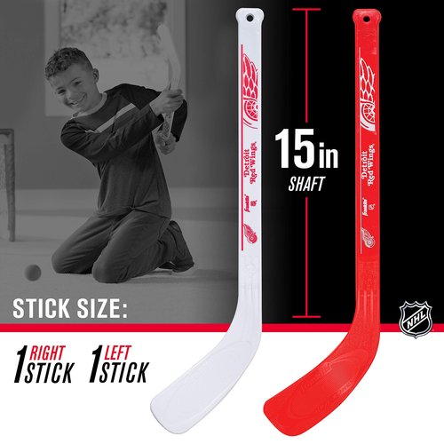 Franklin Sports unisex teen Franklin Sports Detroit Red Wings Mini Hockey Set Knee Hockey Goal Ball 2 Hockey Stick Combo S, Detroit Red Wings, 28 x 20 12 US