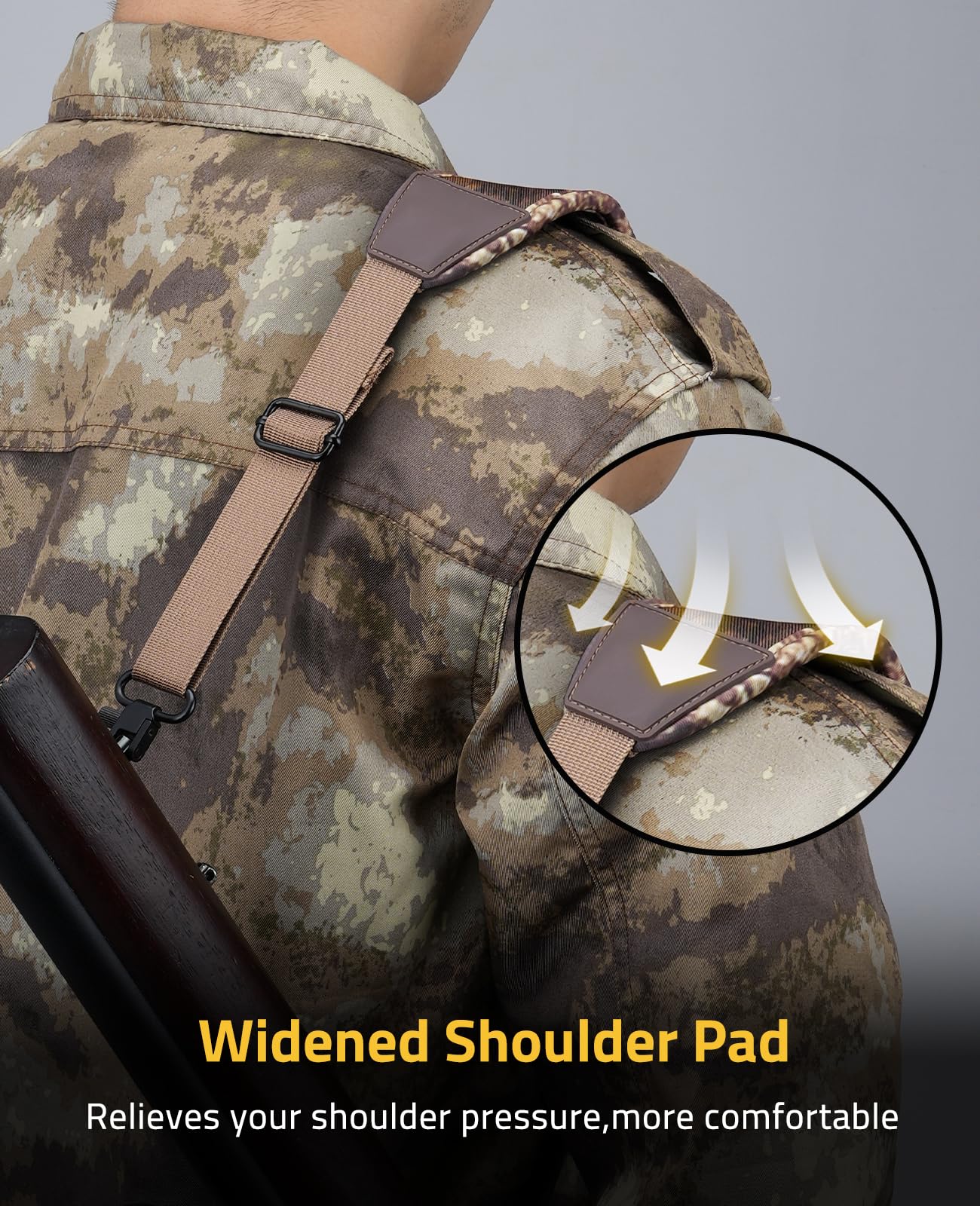 CVLIFE Two Point Sling Rifle Sling Strap with Metal Swivels, Khaki Camo
