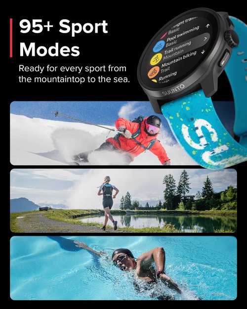 SUUNTO Race S GPS Sports Watch, 1.32" AMOLED Touchscreen w/Crown, 13 Days Battery Life, Training & Sleep Health Tracking, Dual-GNSS, 32GB Global Offline Maps, Lightweight for Running, Power Blue