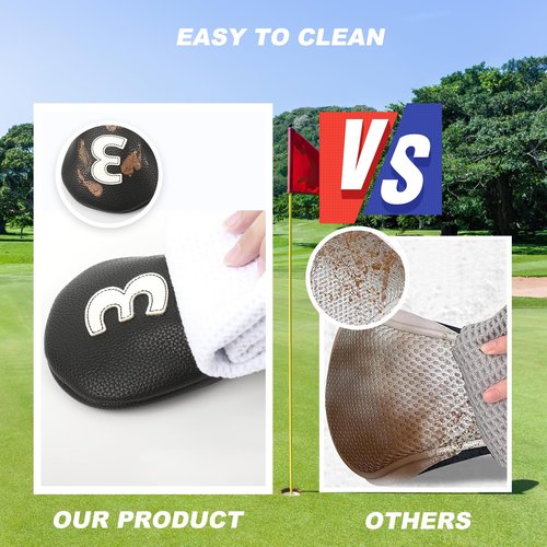 Golf Club Covers,4pcs Golf Head Covers for Woods and Driver Fairway Hybrids for Golf Clubs Women Men