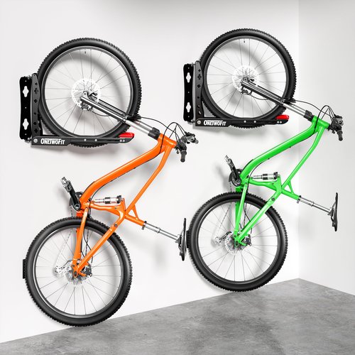 Swivel Bike Wall Mount, 2 Pack Bike Rack Garage No Heavy Lifting, Space Saving Bicycle Hangers for Garage Wall, Hold Up to 80 lbs, Bike Storage Rack for Home Toolhouse Apartment Living Room, Black