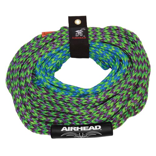 Airhead 2 Section Tow Rope, 1-4 Rider Towable Tube Compatible, Dual Sections, 4,150lb Break Strength, 50 ft and 60 ft Options, Keeper Included
