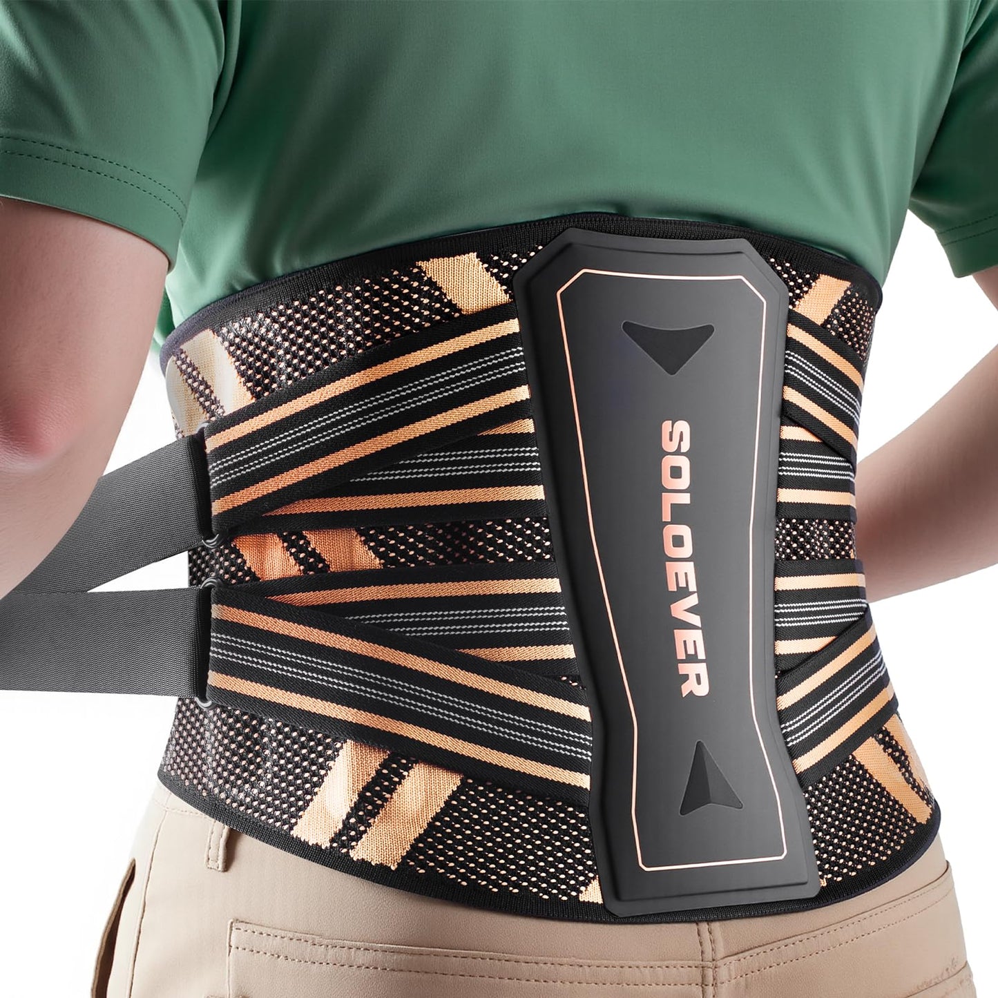 Ultra Breathable Back Brace for Lower Back Pain Relief,[Medical Grade & Copper Infused] Lumbar Support Belt with Bionic Support System, Adjustable Back Support Brace for Sciatica,Herniated Disc,Men&Women(XL)