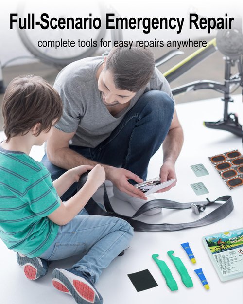 cycletour Bike Tire Repair Kit, Bicycle Tire Repair Kit with High-Strength Bike Tire Levers, Bike Tire Patch and Tire Repair Glue, Bike Tube Patch Kit for Mountain and Road Bikes