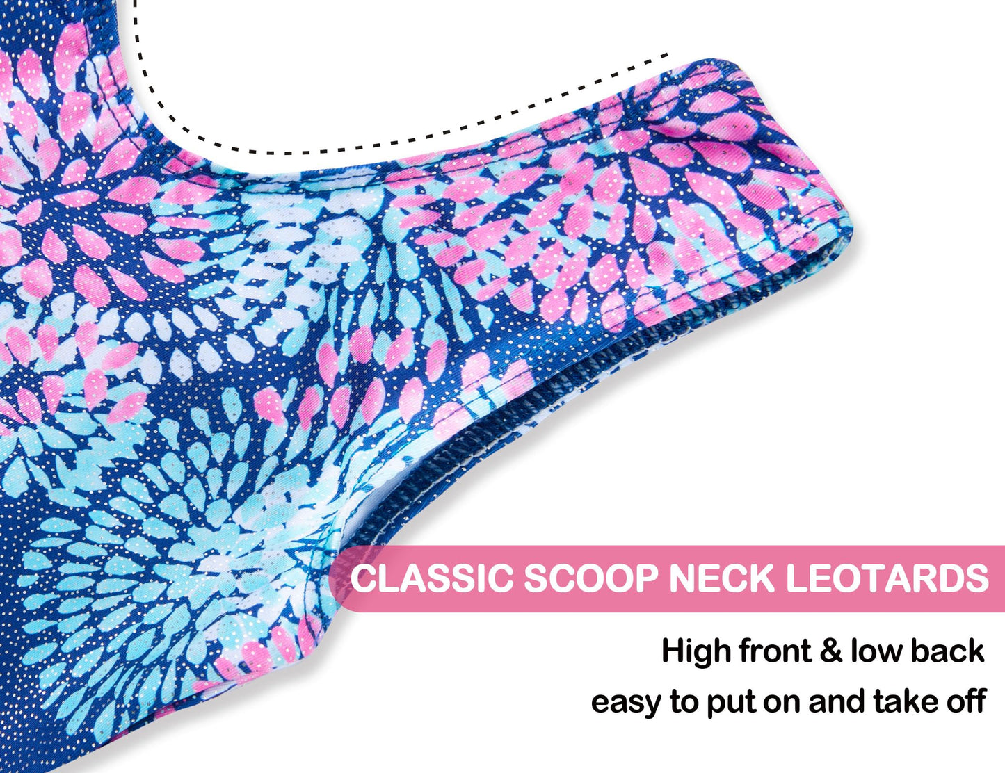 Domusgo Gymnastics Leotards for Girls 8-9 Years Old Blue Pink Sparkly One Piece Tumbling Outfits