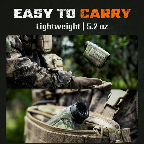 ACPOTEL Precision Hunting Range Finder, ±0.5yd Accuracy, 1000Yd Range, 6X Magnification, Rain & Fog Mode, 0.3s Instant Measurement | Lightweight Laser Range Finder for Hunting & Durable
