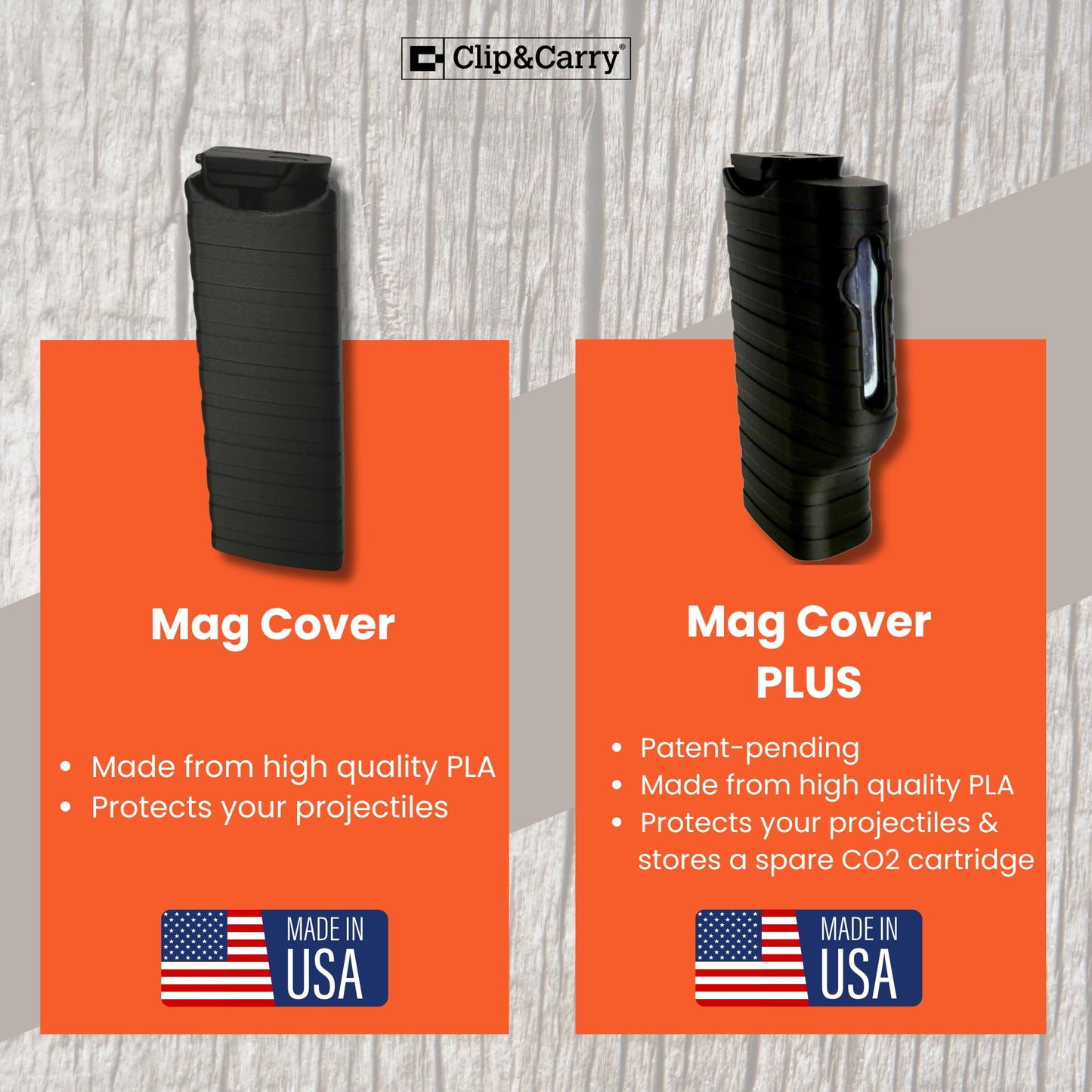 Clip & Carry Mag Cover & Projectile Protector Compatible with The Byrna CL Compact Magazines (Mag Cover Plus)