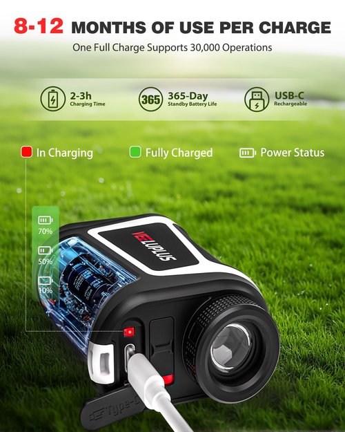 VEELUPLUS Golf Rangefinder with Slope, Golf- 660 Pro Laser Rangefinder, Flag Pole Locking Vibration, 6X Magnification, Rechargeable, Golf Accessories Magnet Mount Rangefinders with LCD Clarity View