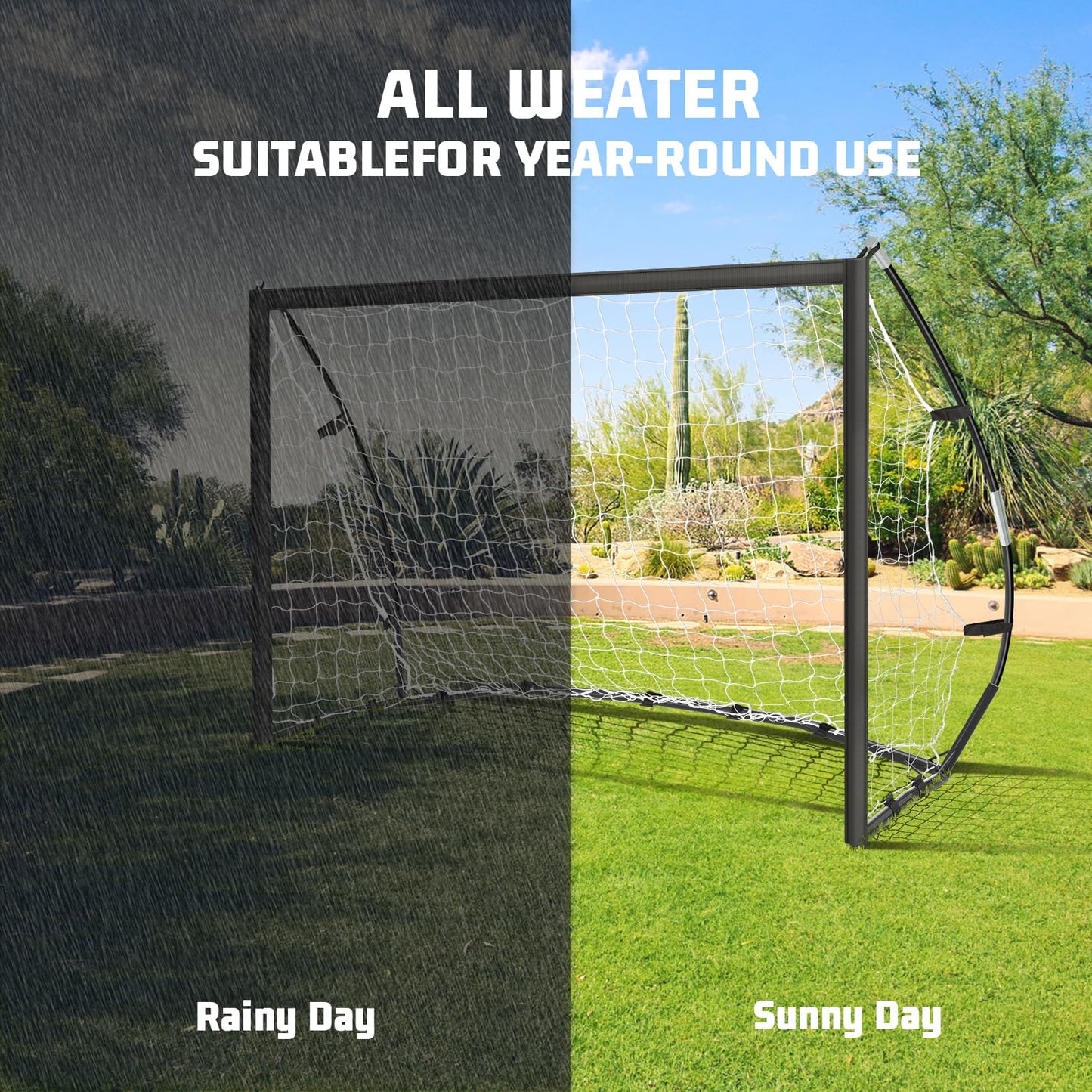 AOLIGEIJS Portable Soccer Goal for Backyard, Youth Adults Soccer Goal Set with Net + Ground Stakes, Soccer Target and Agility Speed Training Equipment